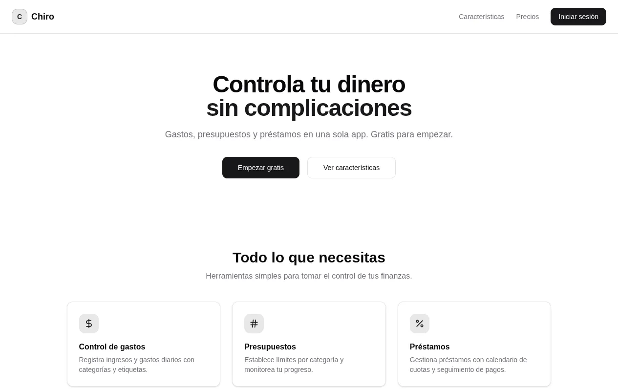 Chiro landing page